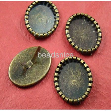 Brass  Oval Photo Frame Charms ,Nickel-Free,Lead-Safe,